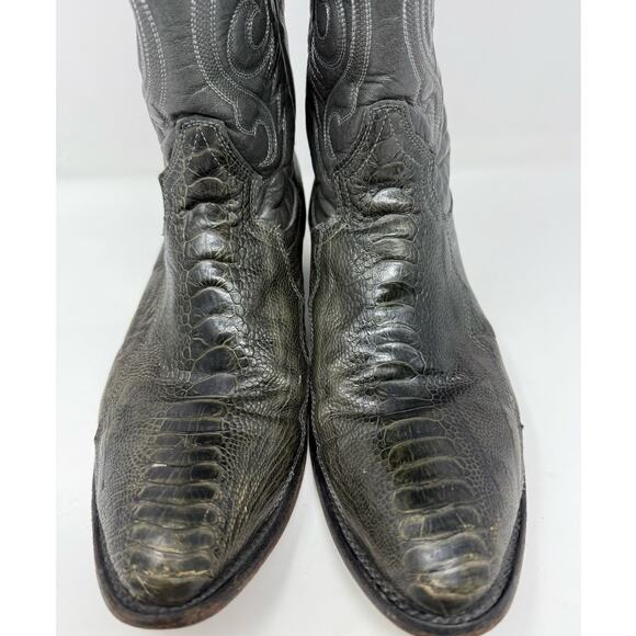 Corral Men\'s Western Genuine Ostrich Round Toe Boots Size 9D Gray Green Vintage main image 9